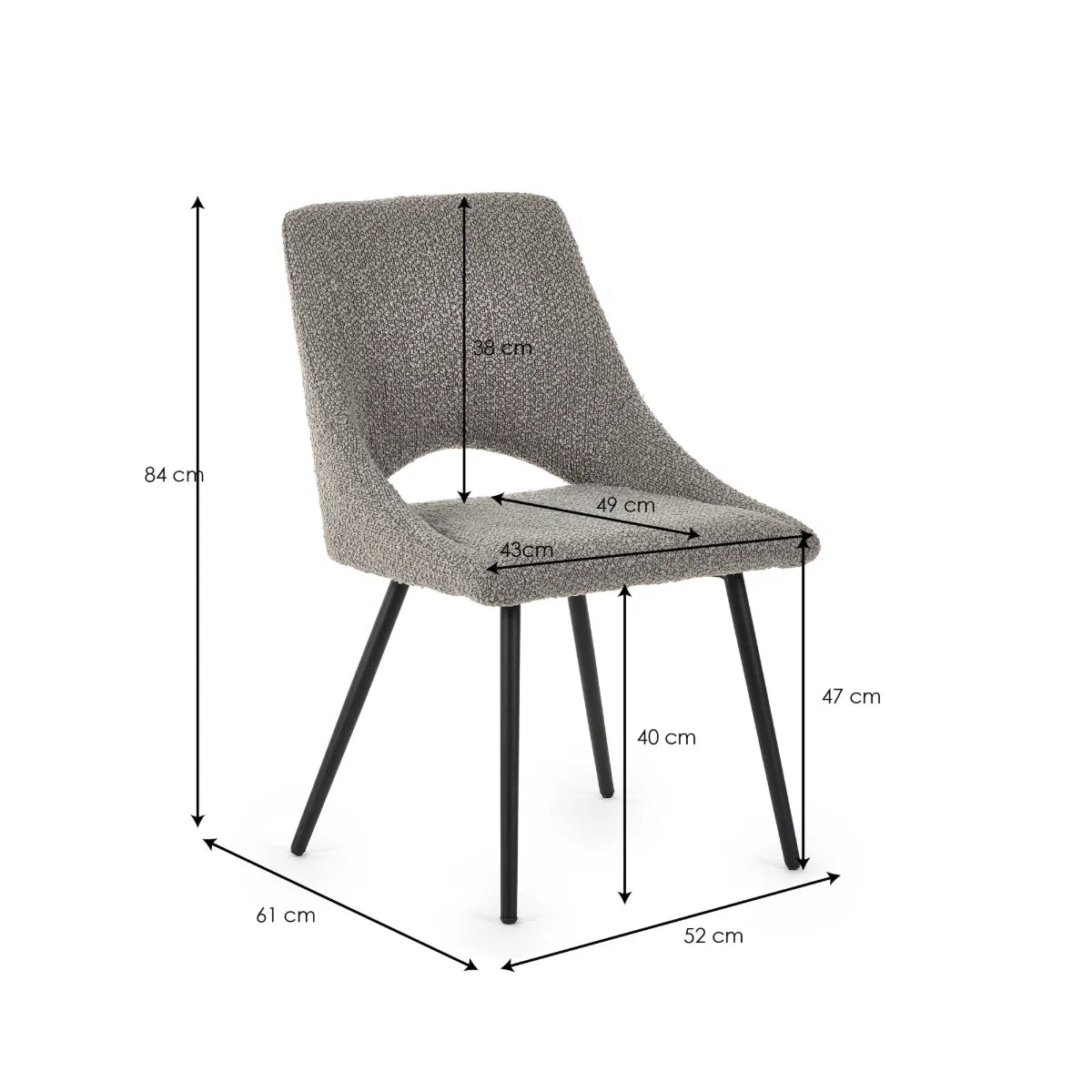 Set Of 2 Iris Boucle Dining Chairs