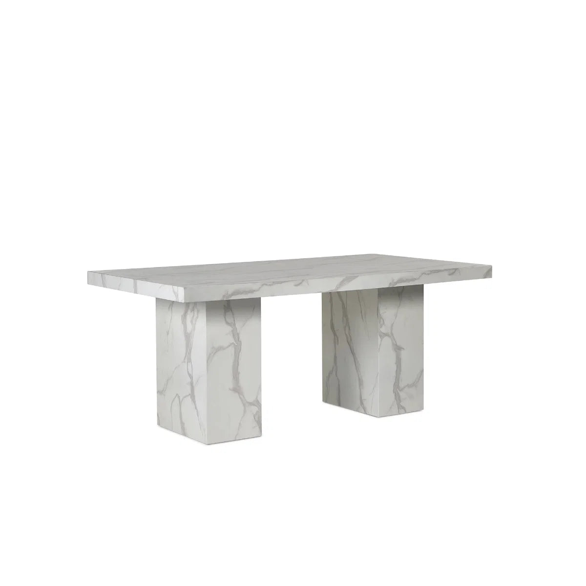Roman White/Black Marble Effect Dining Table - 180cm