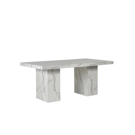 Roman White/Black Marble Effect Dining Table - 180cm