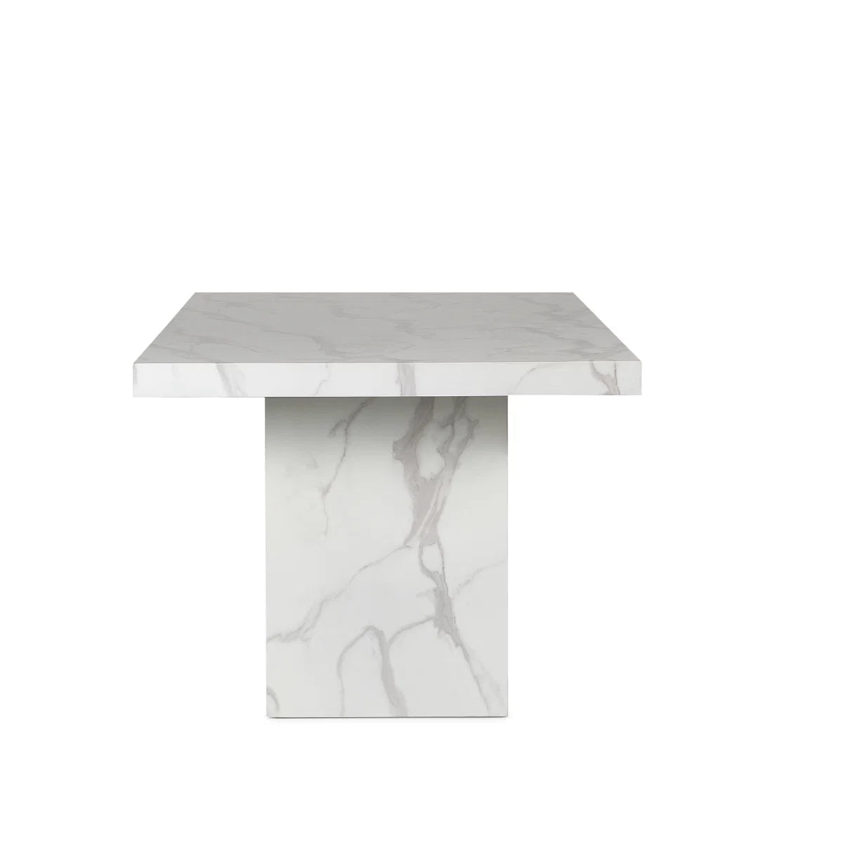Roman White/Black Marble Effect Dining Table - 180cm