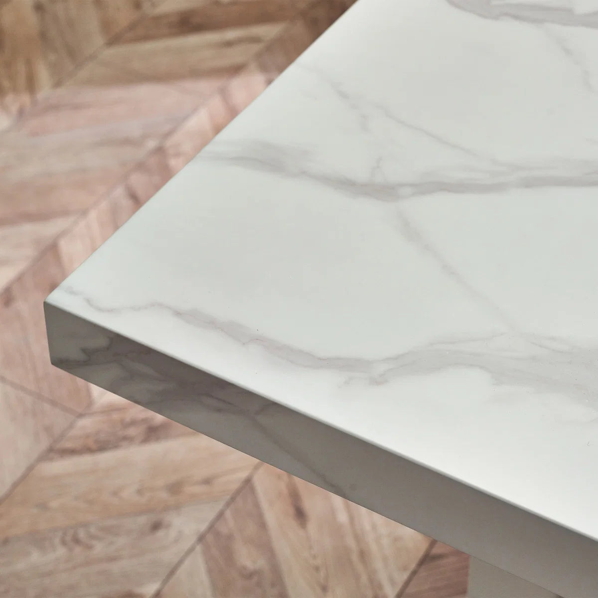 Roman White/Black Marble Effect Dining Table - 180cm