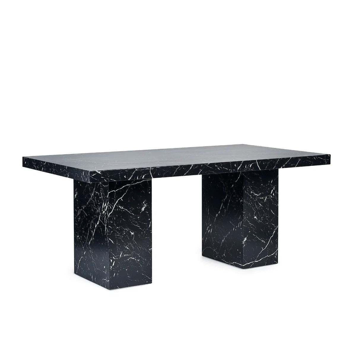 Roman White/Black Marble Effect Dining Table - 180cm