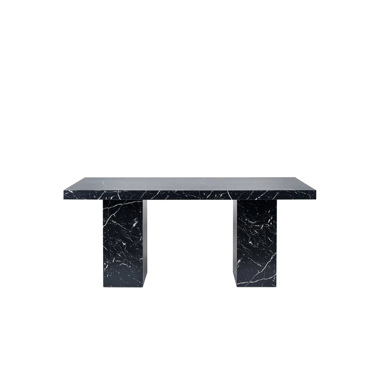 Roman White/Black Marble Effect Dining Table - 180cm