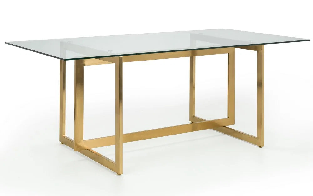 Minthis Glass Top Gold Frame Dining Table - 200cm