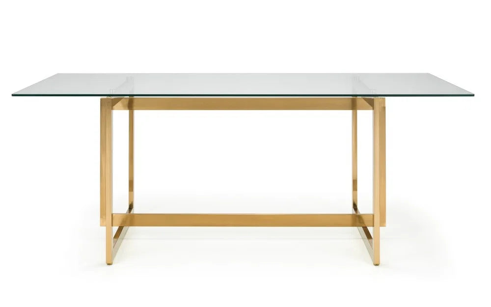 Minthis Glass Top Gold Frame Dining Table - 200cm