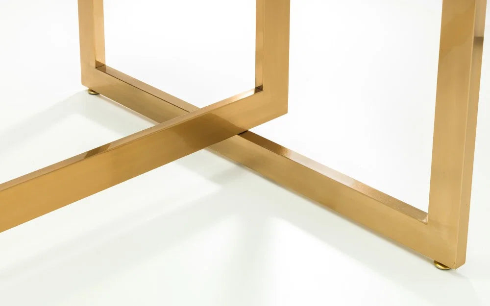 Minthis Glass Top Gold Frame Dining Table - 200cm
