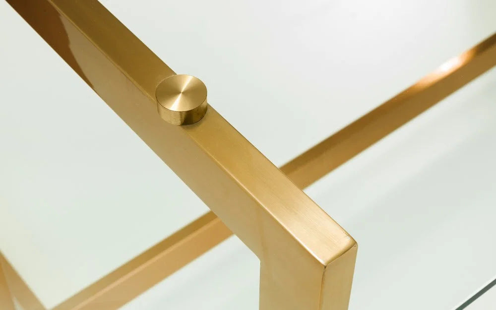 Minthis Glass Top Gold Frame Dining Table - 200cm