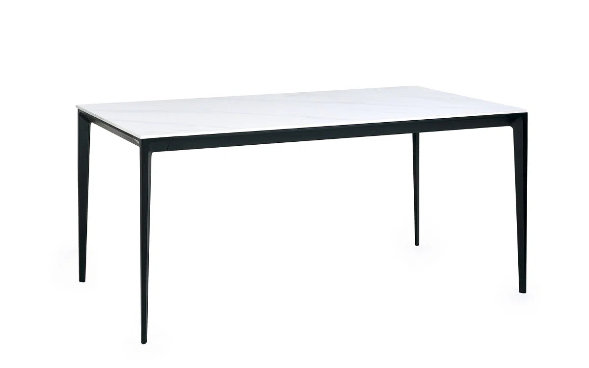 Miami White/Slate Grey Sintered Stone Top Dining Table - 120cm