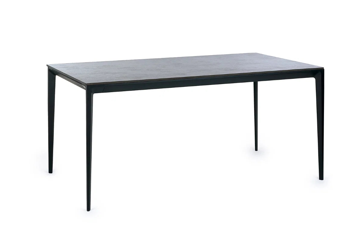Miami White/Slate Grey Sintered Stone Top Dining Table - 120cm