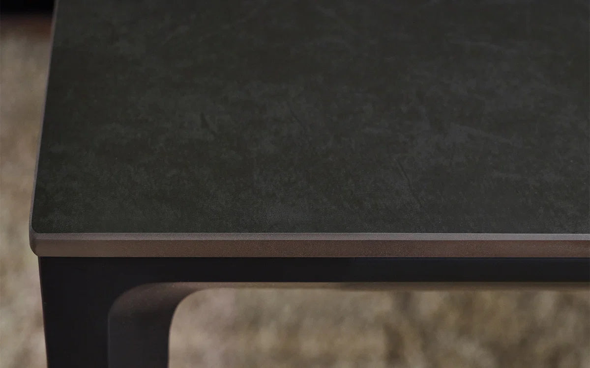 Miami White/Slate Grey Sintered Stone Top Dining Table - 120cm