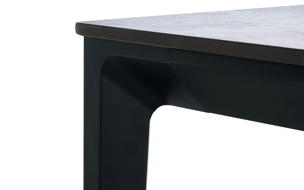 Miami White/Slate Grey Sintered Stone Top Dining Table - 120cm