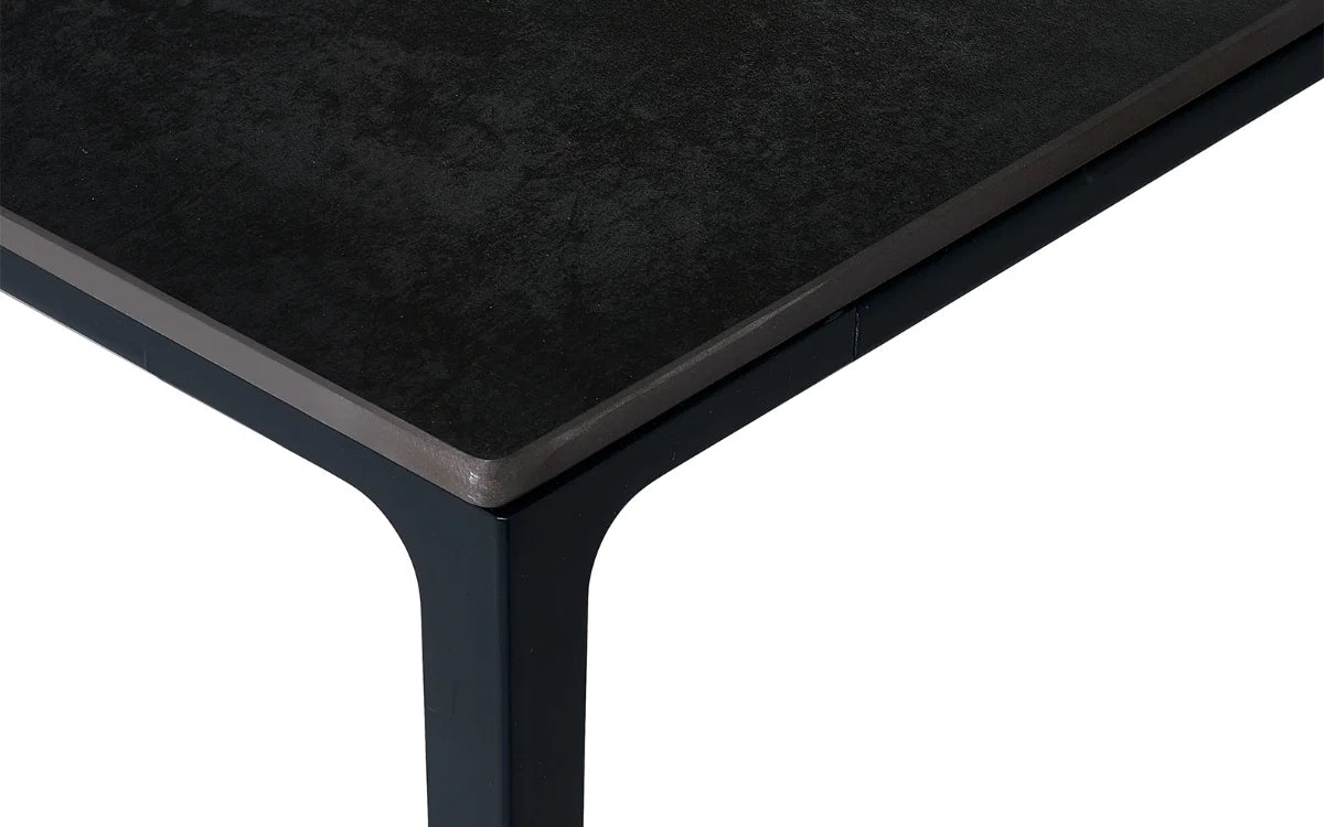 Miami White/Slate Grey Sintered Stone Top Dining Table - 120cm