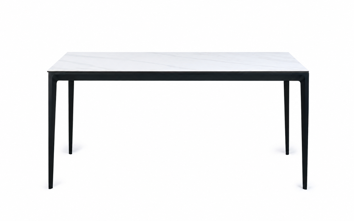 Miami White/Slate Grey Sintered Stone Top Dining Table - 120cm