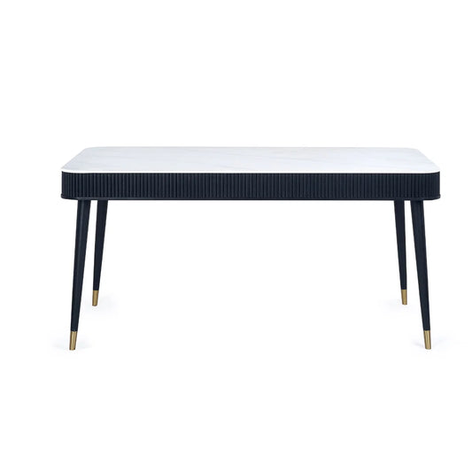 St.Tropez Fluted Stone Top Dining Table With Drawers - 160cm