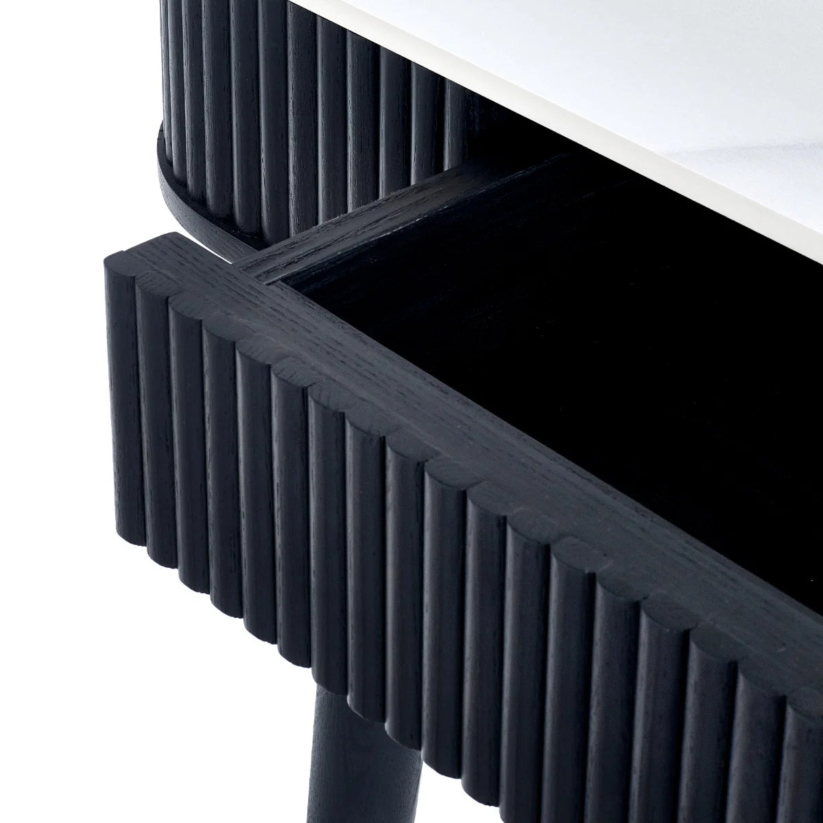 St.Tropez Fluted Stone Top Dining Table With Drawers - 160cm