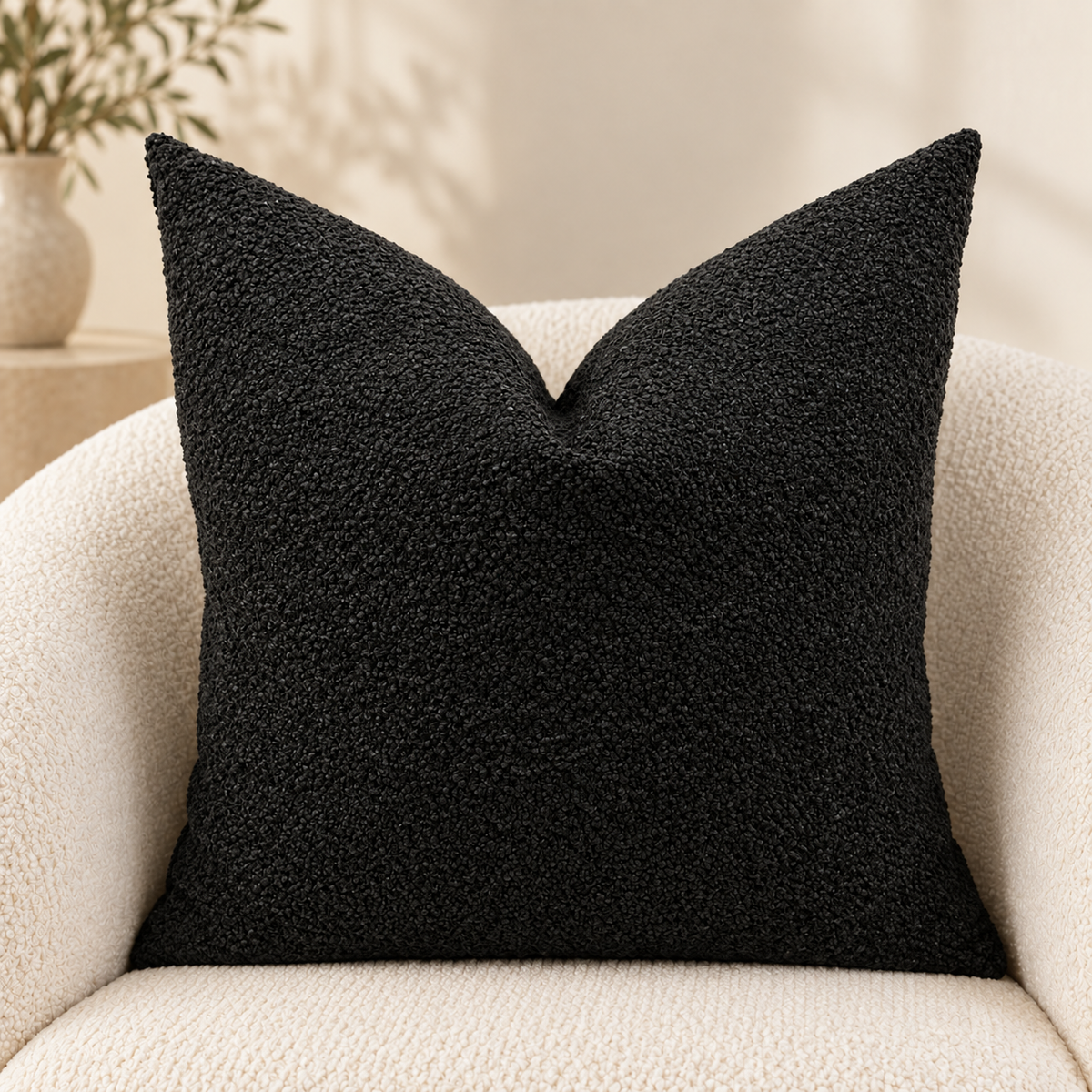 The Couture Cushion - The Luxury Black Boucle - Style No. 103