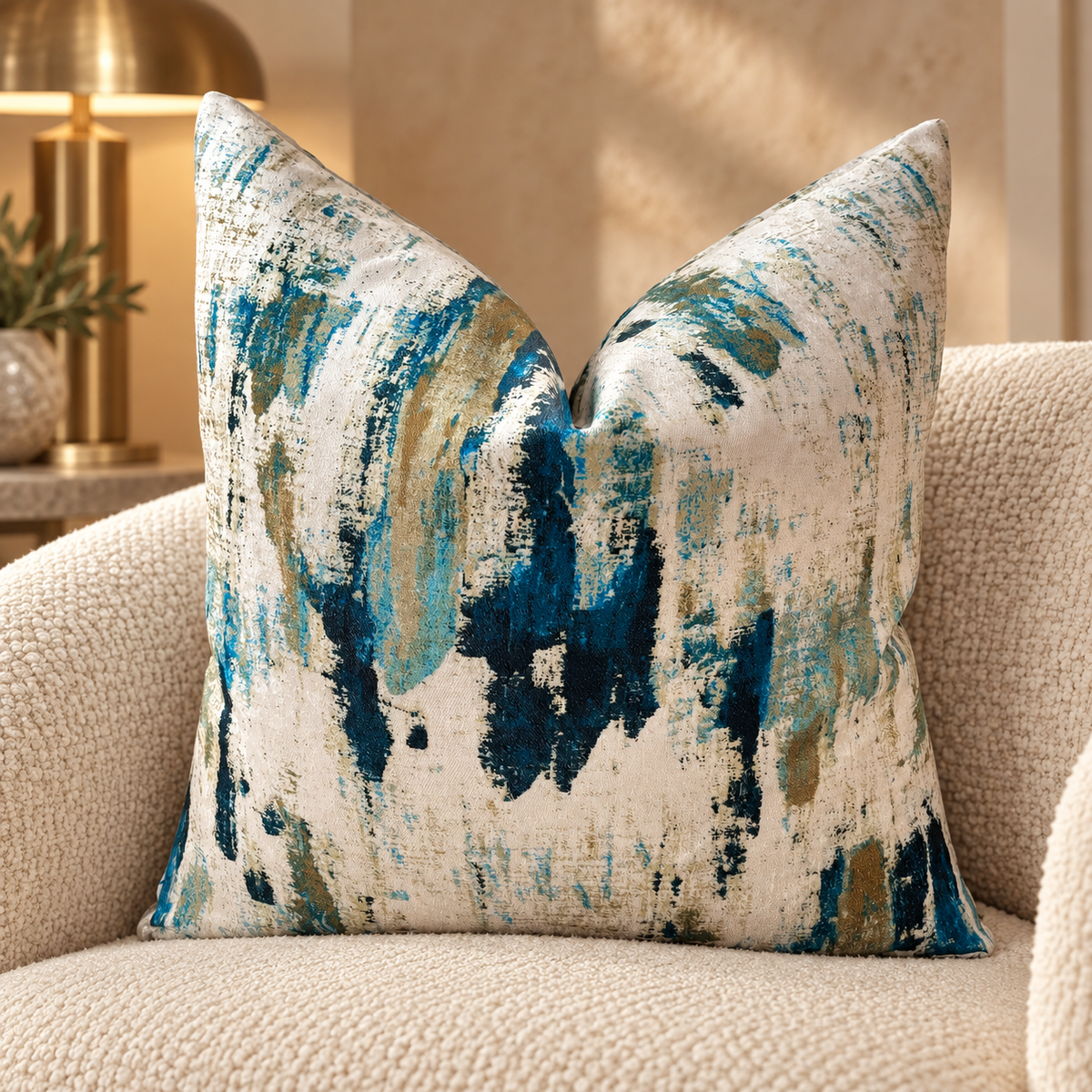 The Couture Cushion - The Peacock Teal Velvet - Style No. 10