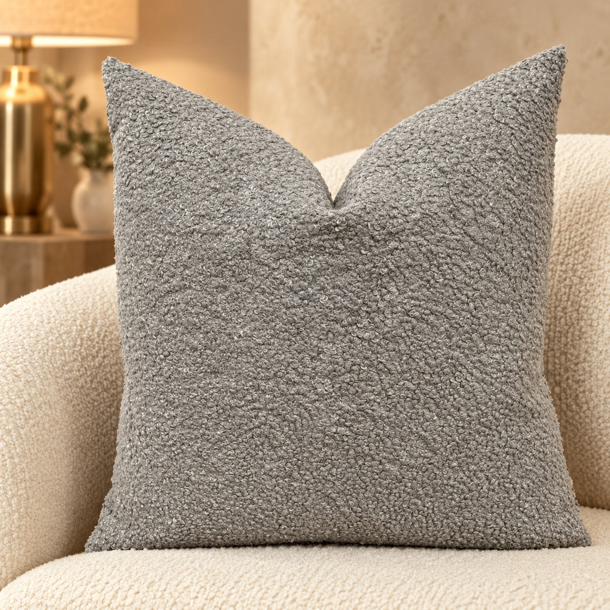 The Couture Cushion - The Luxury Grey Boucle - Style No. 136