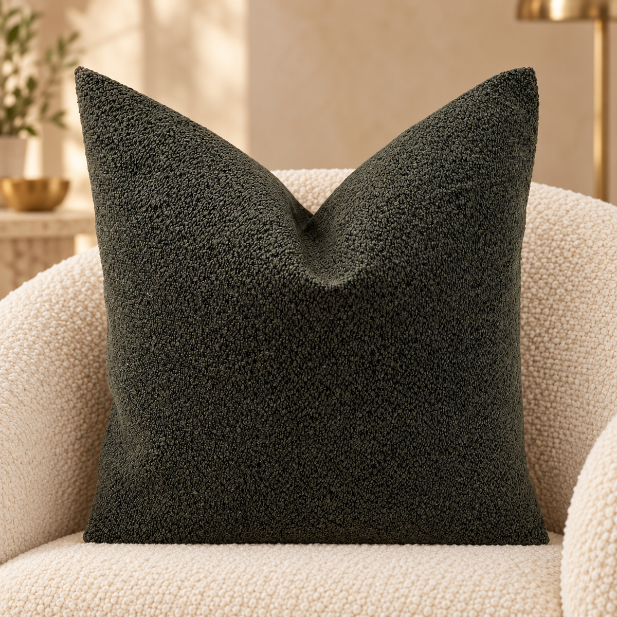 The Couture Cushion - The Luxury Green Boucle - Style No. 128