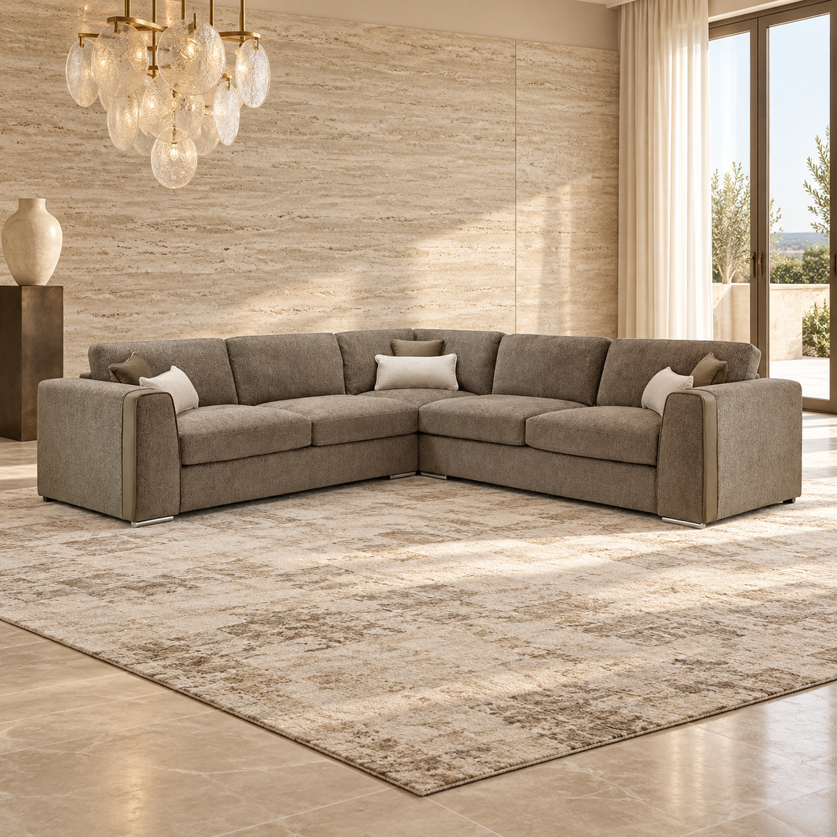 Naples Sofa Mocha Large Corner