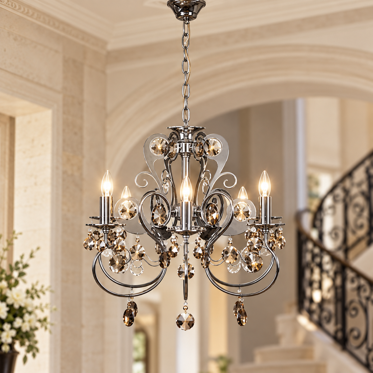 6 Arm Crystal Chandelier | Dana