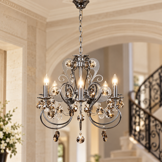6 Arm Crystal Chandelier | Dana