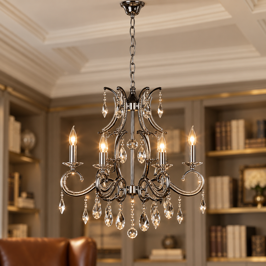 6 Arm Crystal Chandelier | Cassandra