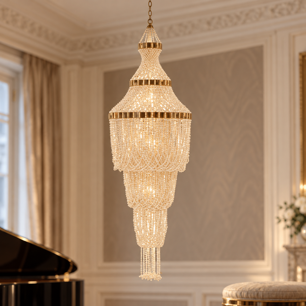 Natural White and Amber Shell Large Pendant Shade | Palu