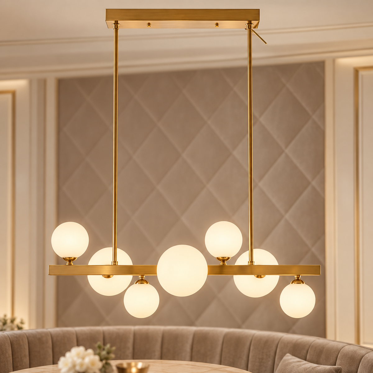 Bronze Finish 7 Light Statement Pendant Light | Abira