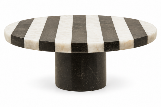 Small Black and White Marble Round Cake Stand | Soma