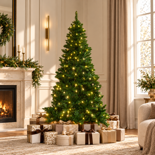 6FT Christmas Tree Warm White LED Light Holiday Home Decoration, Green