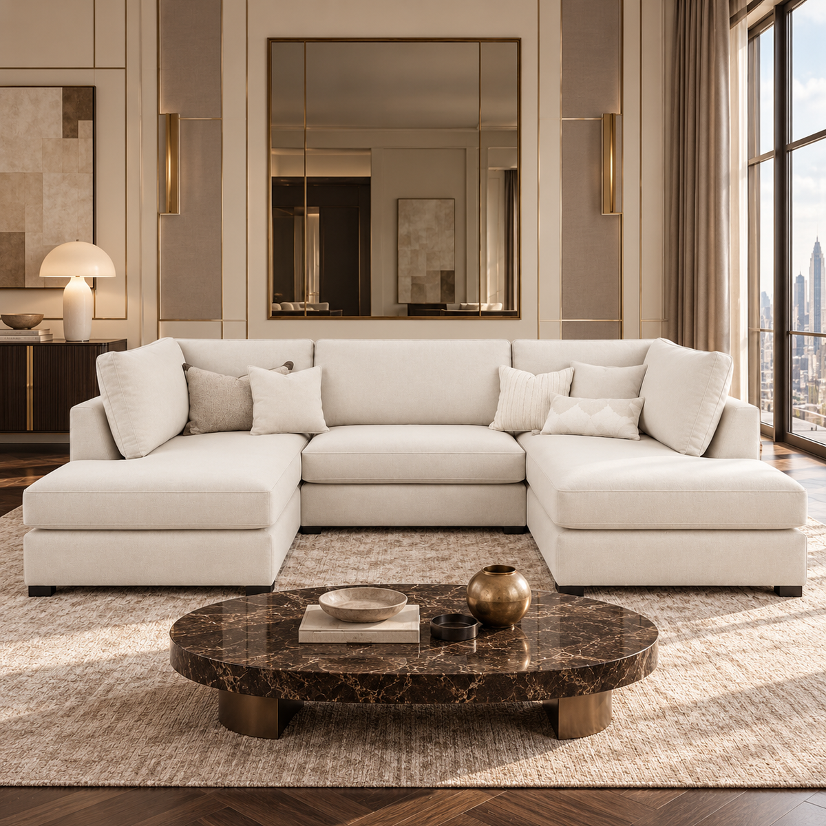 Bordeaux U shaped Sofa