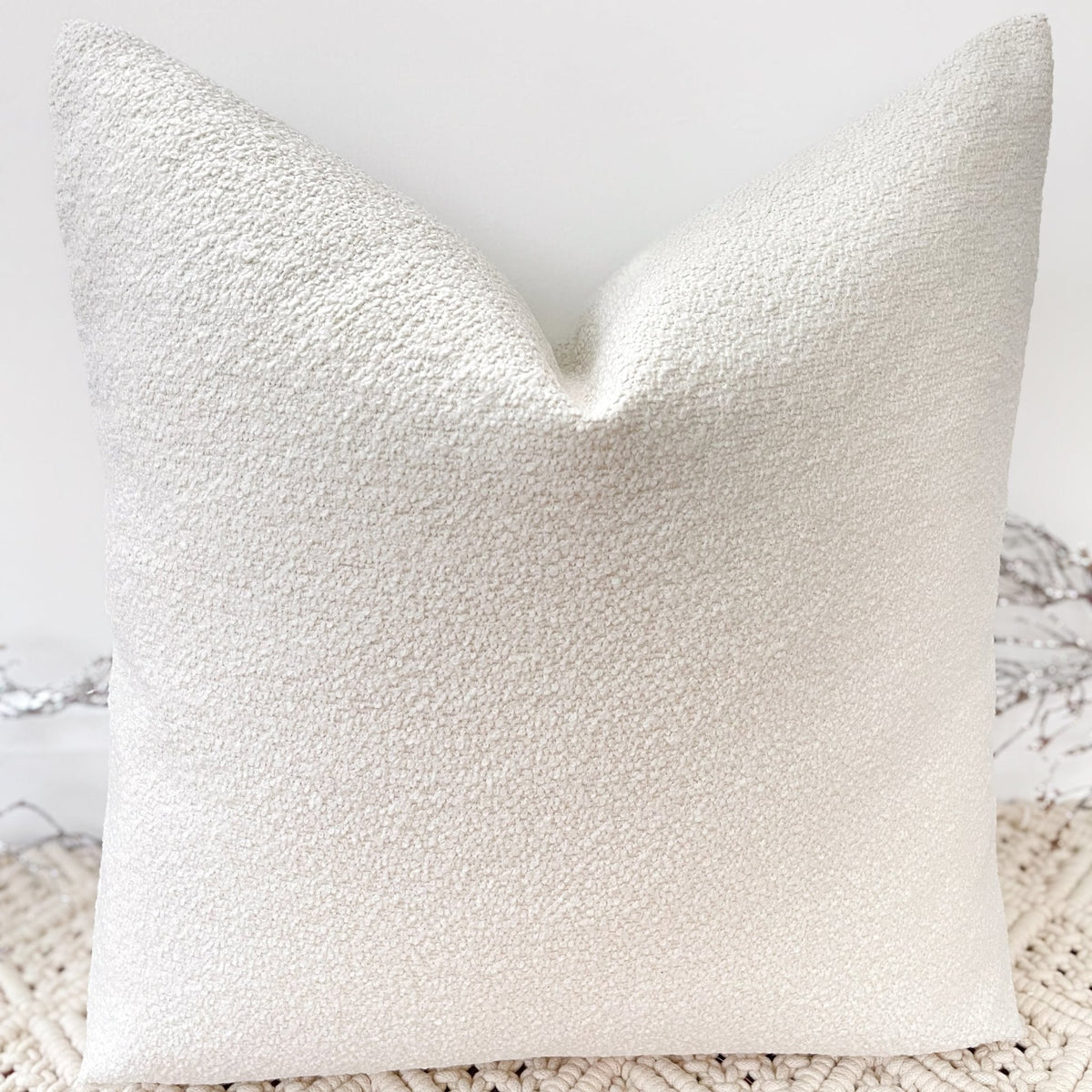 The Couture Cushion - The Luxury Ivory Boucle - Style No. 3