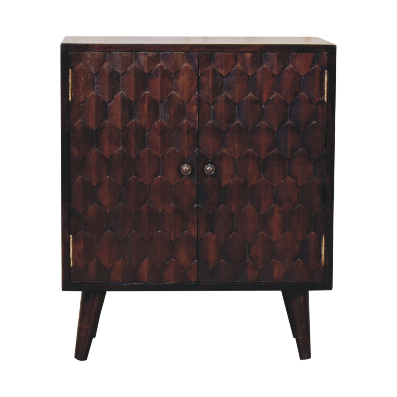 Mini Pineapple Carved Walnut Cabinet