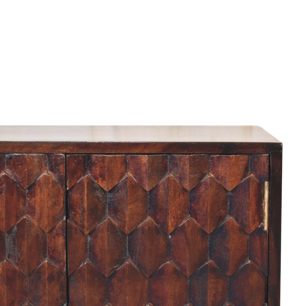 Mini Pineapple Carved Walnut Cabinet