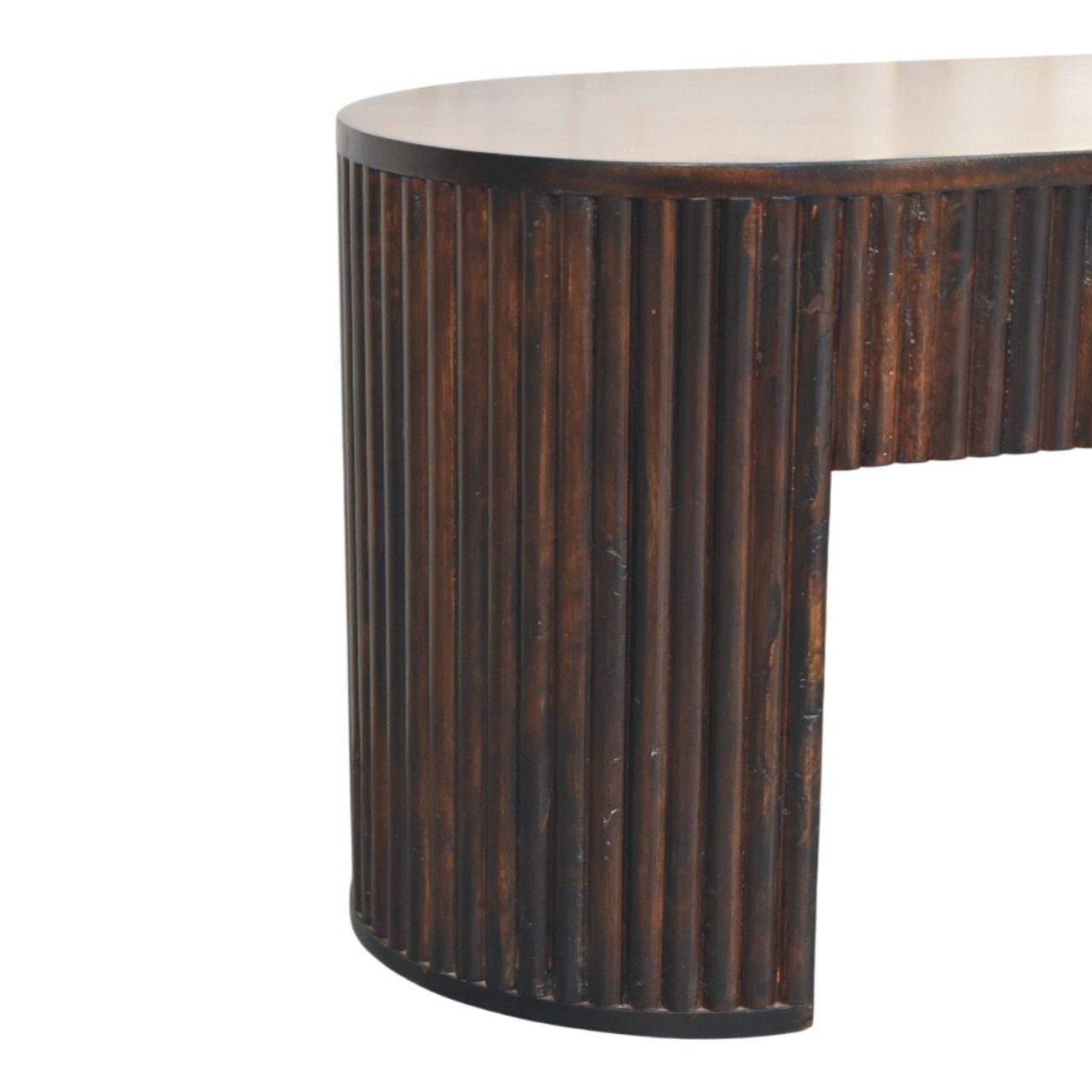 Velvet Mocha Fluted Bench