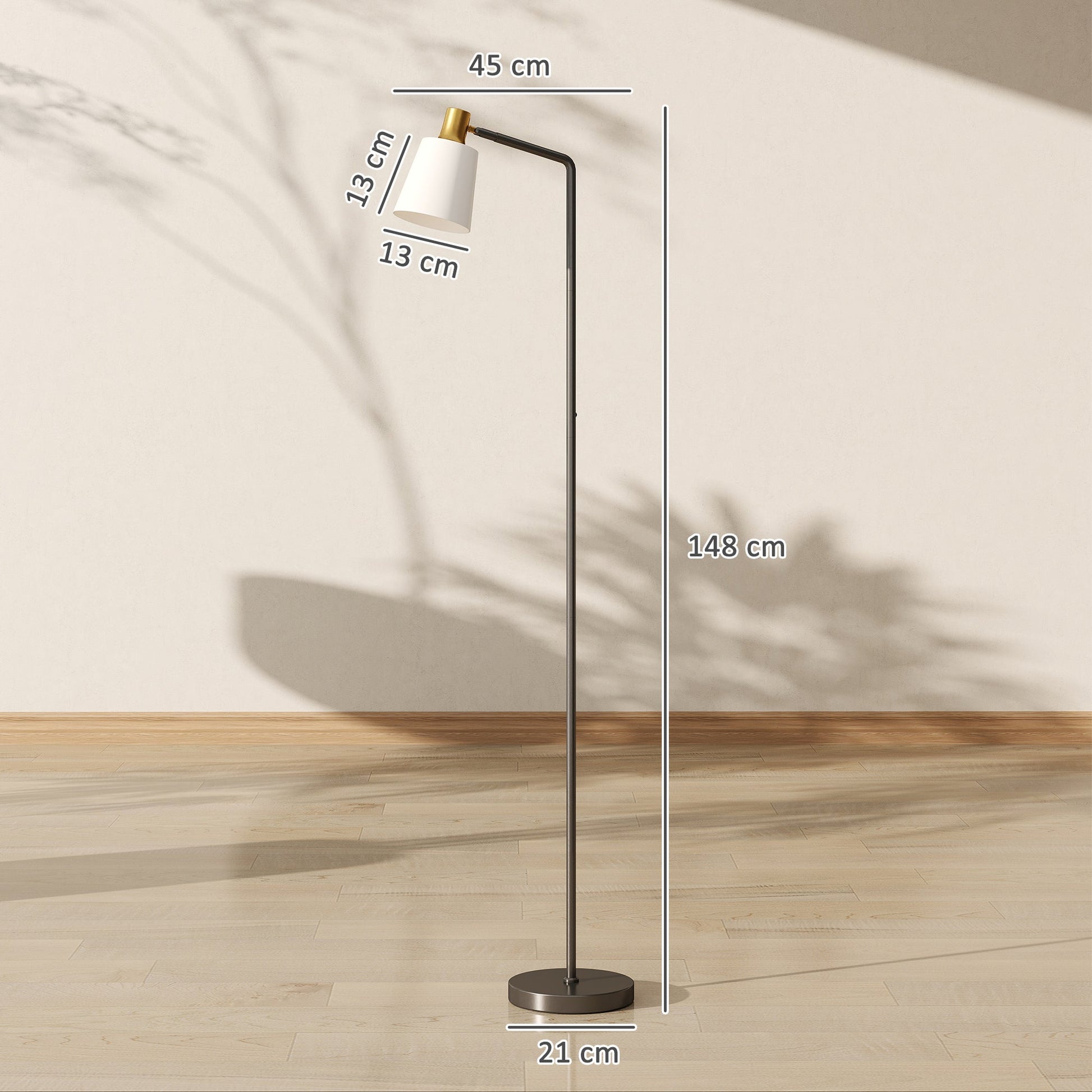 Floor Lamp with 350° Rotatable Head, Modern Standing Lamp with 3000K/4000K/6500K Colour Temperatures for Living Room Bedroom Office, Black