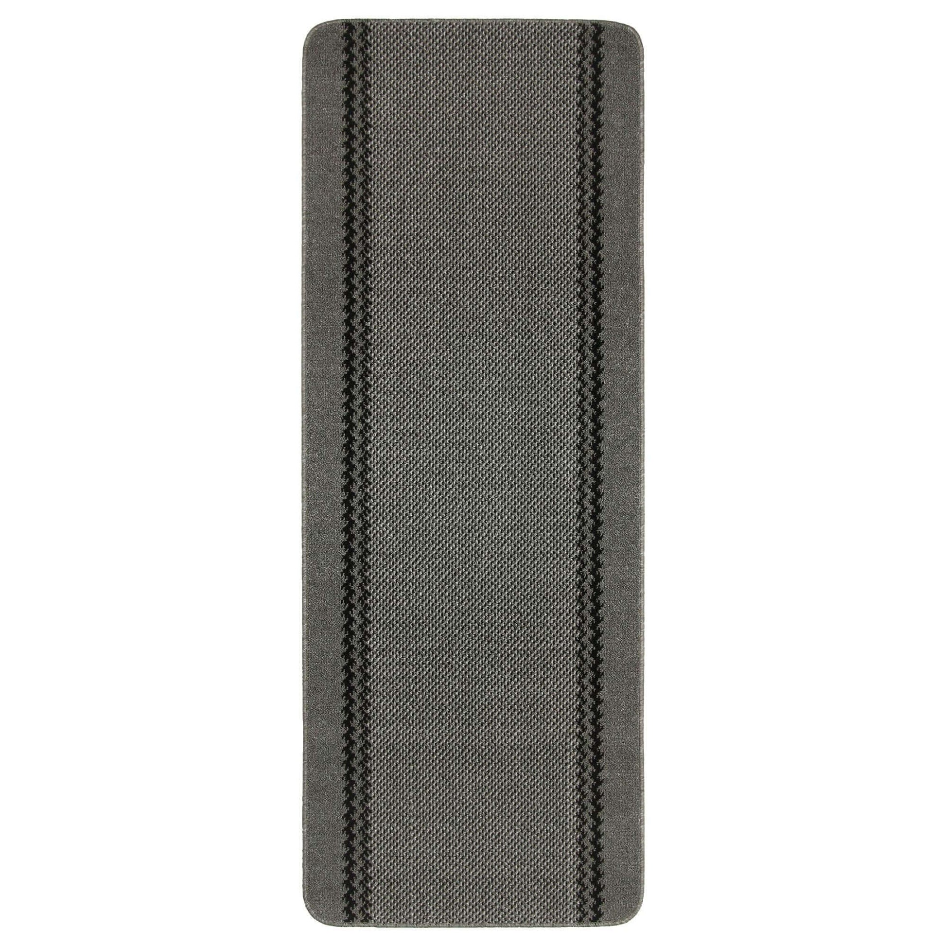 Washable Bordered Dark Grey Rug | 116D