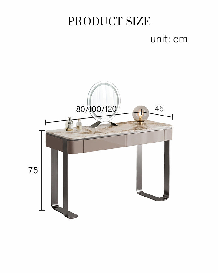 Kirsten Dressing Table with LED Mirror, Marble