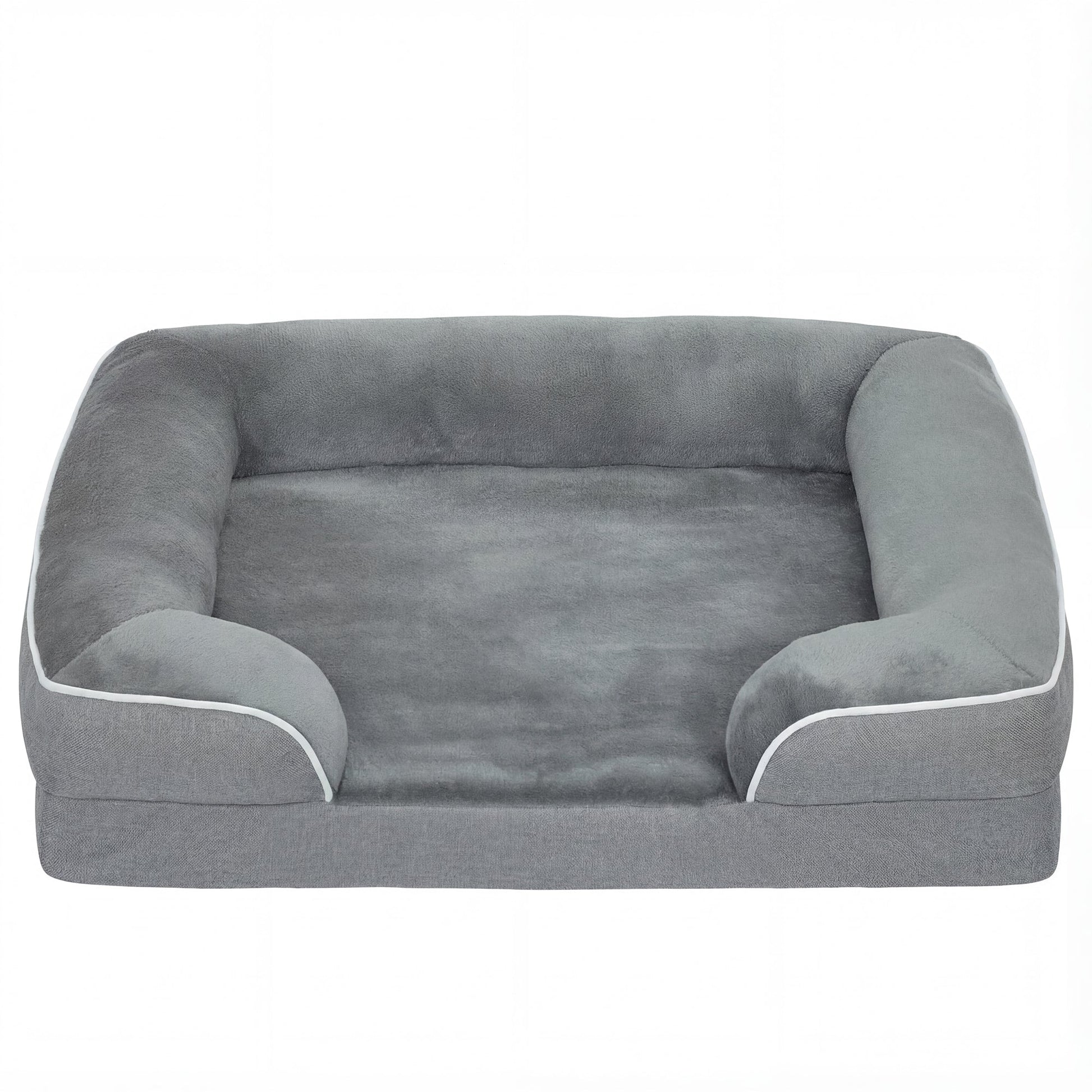 Dog Sofa Bed, Washable Pet Bed with Removable Cover and Non-Slip Bottom for Cats and Small Dogs, Grey