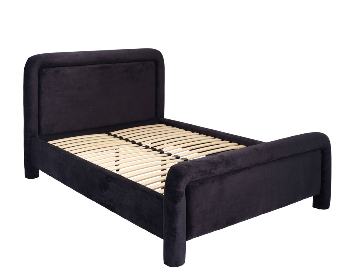 Phoebe Velvet Bed Ivory/Black
