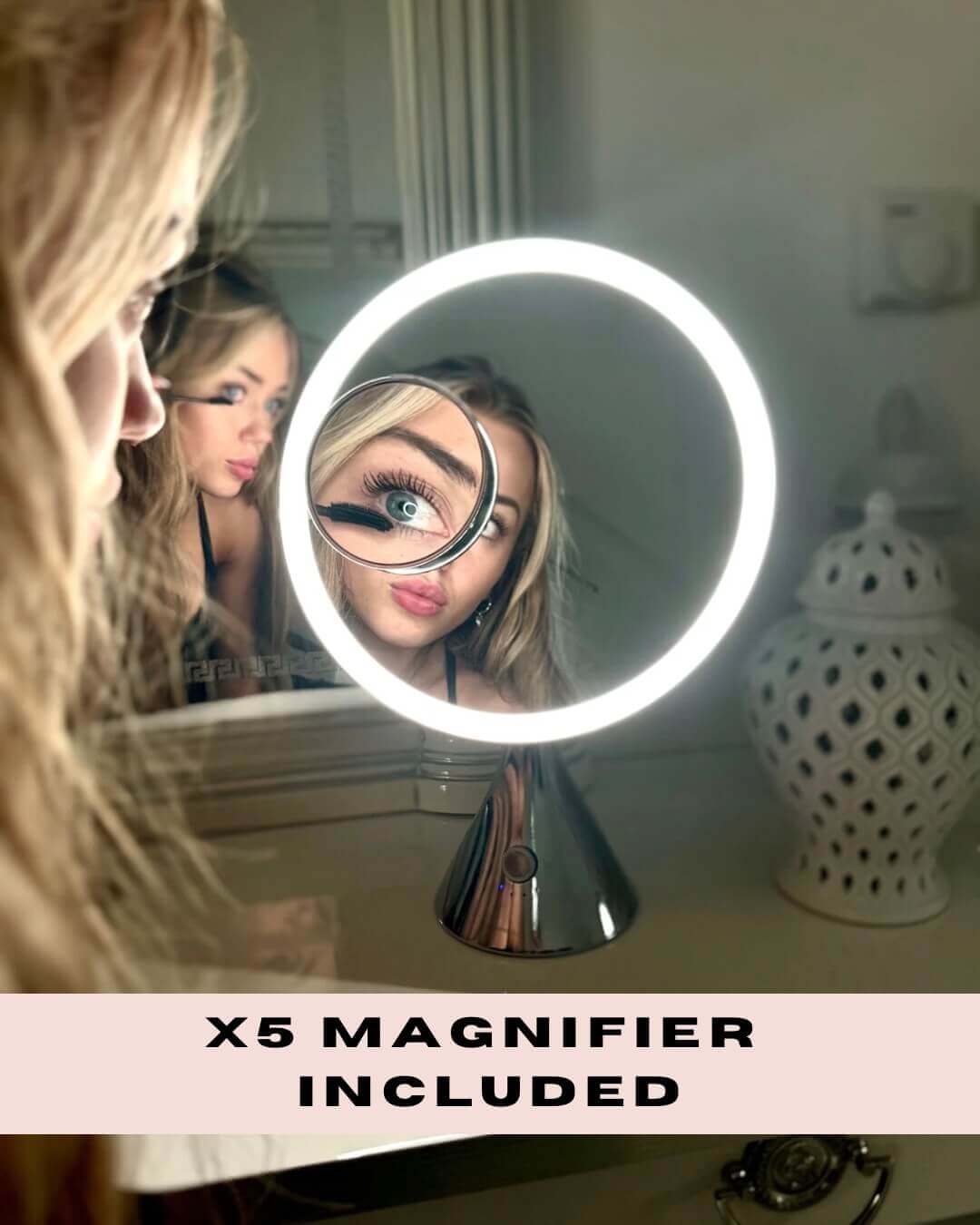 Glam Pro Cosmetic Vanity Mirror in Chrome
