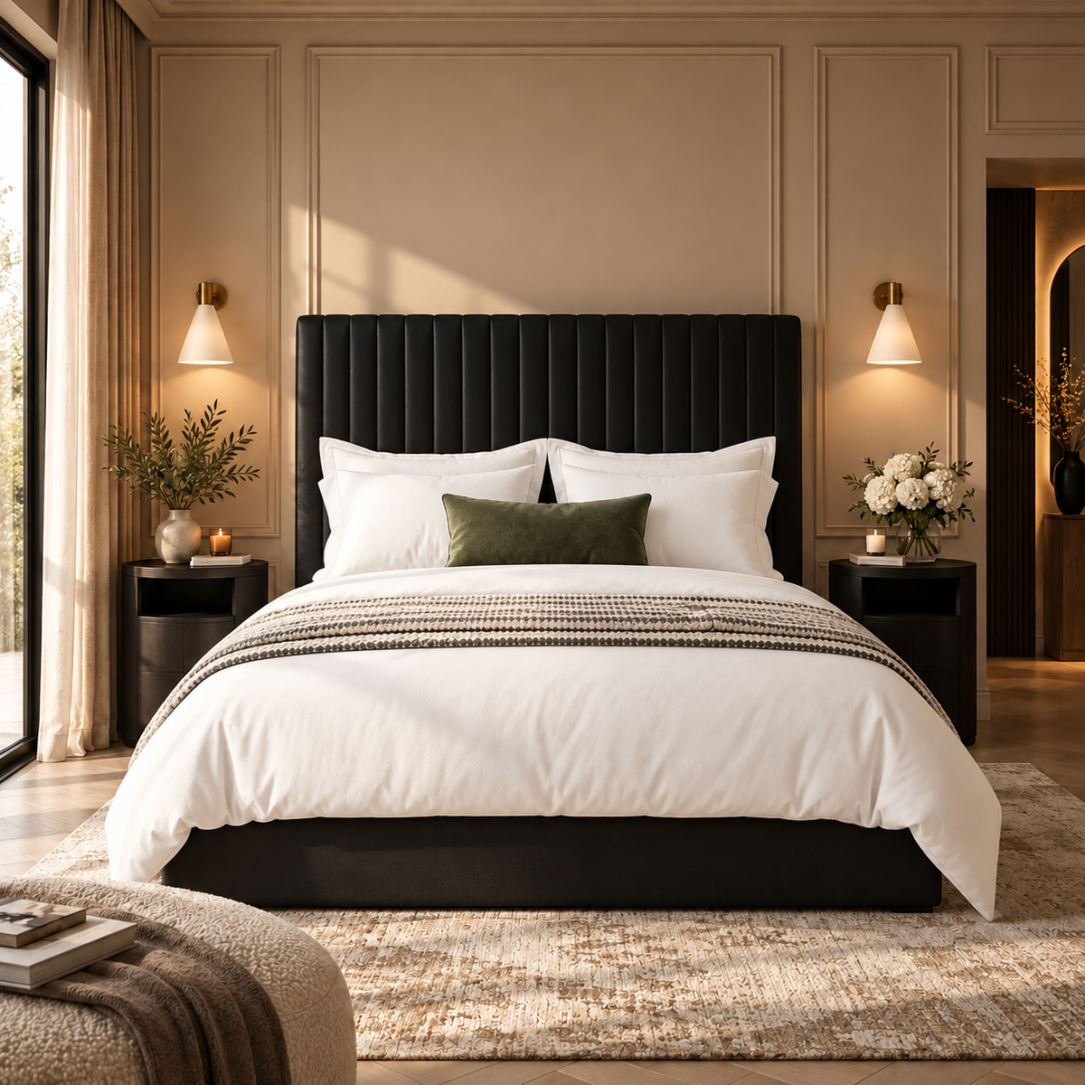 Zara High Velvet Fabric Ottoman Bed