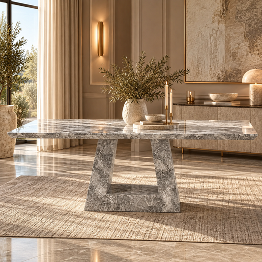 Palermo Grey Marble Dining Table - 160cm/180cm/200cm