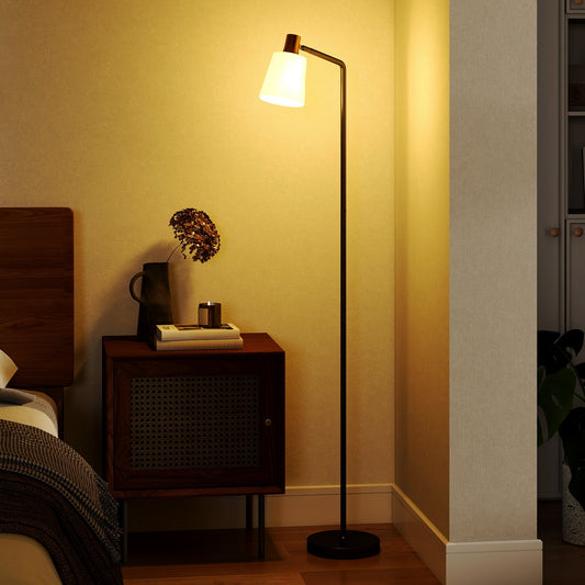 Floor Lamp with 350° Rotatable Head, Modern Standing Lamp with 3000K/4000K/6500K Colour Temperatures for Living Room Bedroom Office, Black