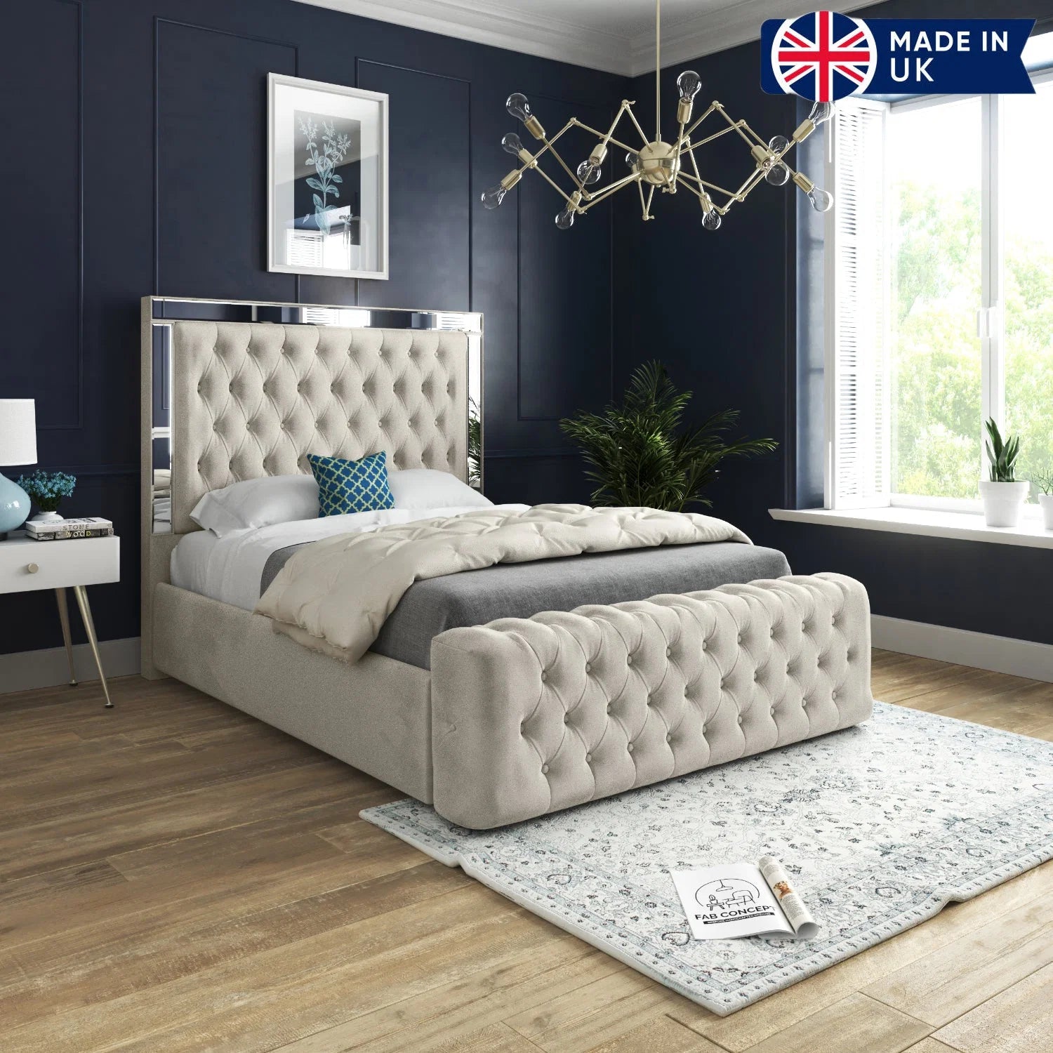 Matilda Mirrored Upholstered Bed Frame