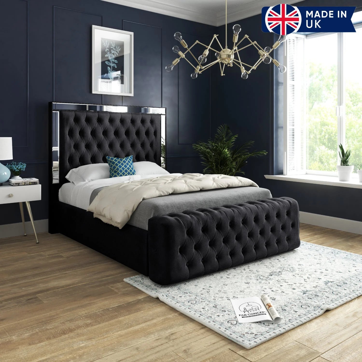 Matilda Mirrored Upholstered Bed Frame