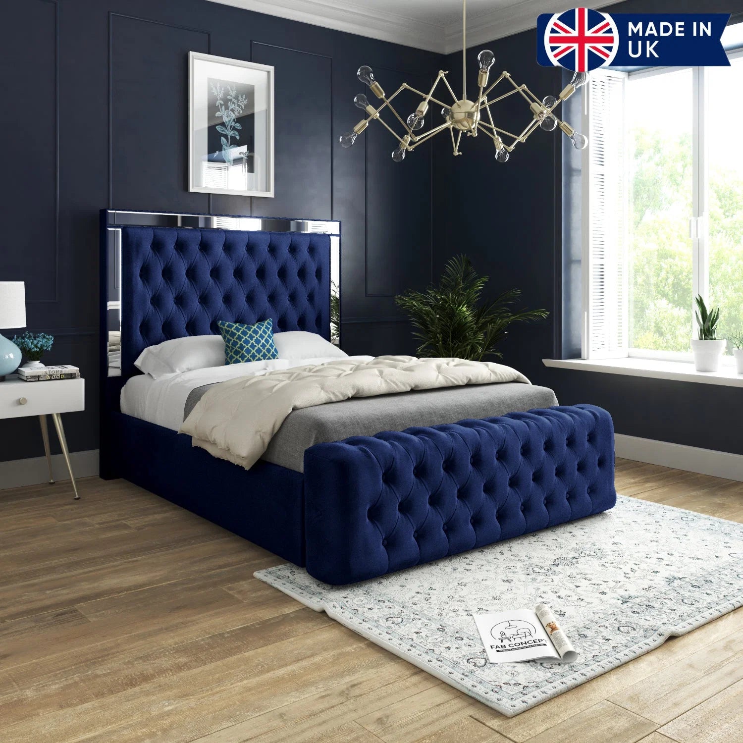 Matilda Mirrored Upholstered Bed Frame
