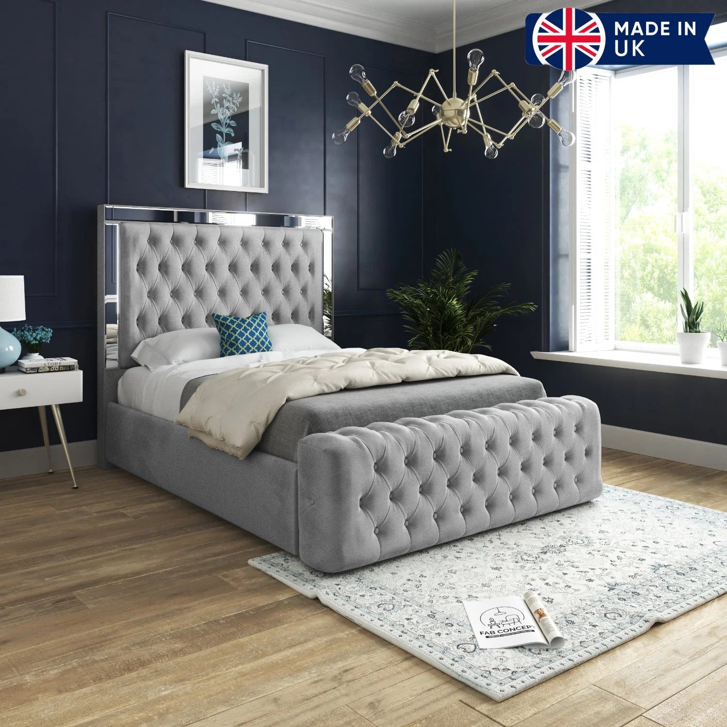 Matilda Mirrored Upholstered Bed Frame