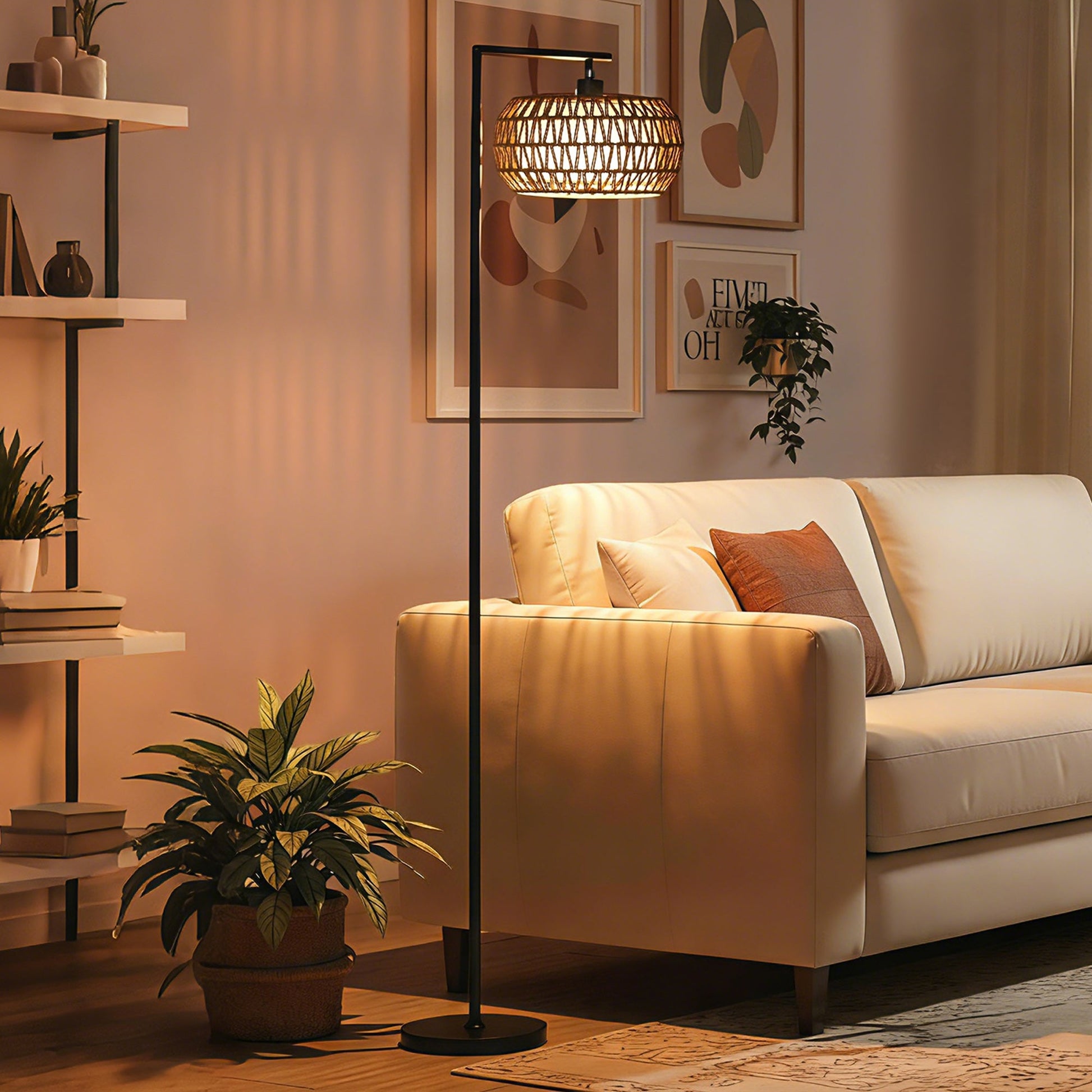 Boho Dimmable Floor Lamp - Black